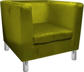 Fotel Monaco tkanina Welur : Kolor nogi - Chrom, Kolor tkaniny - VELVET - BL75, Wysokość nogi - 15 cm