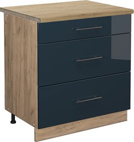 Szafka dolna do kuchni ciemnoniebieski wysoki połysk 80x60x82 fame-line