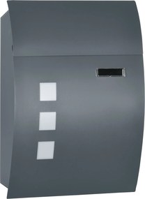 HOMCOM Skrzynka pocztowa z zamkiem, galwanizowana stal, 30 cm otwór na listy, Szara