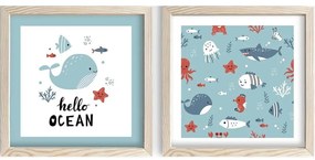 Obrazki dziecięce zestaw 2 szt. 33x68 cm Hello Ocean – Wallity