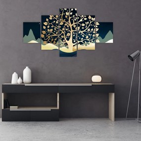 Obraz złotego drzewa (125x70 cm)