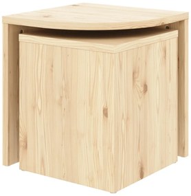 Stoliki zestaw z litego drewna sosnowego 2 szt. w naturalnym kolorze Combine – Karup Design