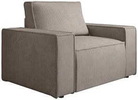 Fotel ze sztruksu taupe - AMELIA