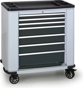 Wózek warsztatowy mobilny na narzędzia  G2, 7 szuflad, 1030 x 900 x 530 mm, grafitowy