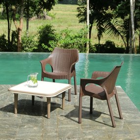 Fotel rattanowy Cambridge Dark Brown 61 x 54 x 80 cm