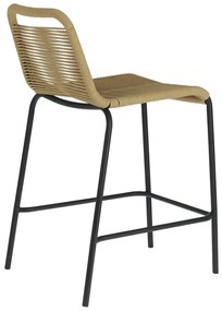 Beżowy hoker ze stalową konstrukcją Kave Home Glenville, wys. 62 cm