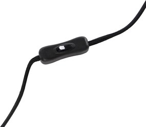 Nowoczesna lampa stołowa czarna z czarnym aksamitnym kloszem - Rich