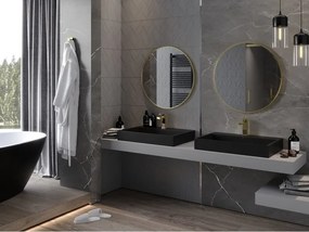 Mexen Loft lustro łazienkowe okragłe 70 cm, rama złota - 9850-070-070-000-50