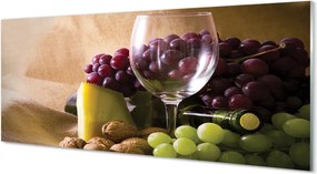 Szklany Panel Pusty Kieliszek i Winogrona