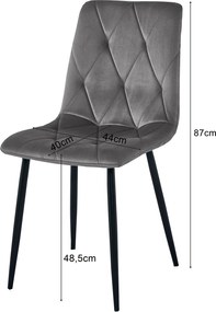 Jasnoszare krzesło do kuchni LIBRA z czarnymi nogami