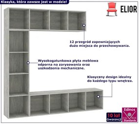 Modułowy potrójny regał wiszący beton - Efsox