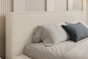 Łóżko tapicerowane Nirello 160x200 z pojemnikiem - beżowa bukla Quelle 03