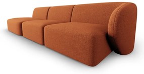 Sofa z tkaniny szenilowej prawostronna w kolorze terakoty 311 cm Paolo – Milo Casa