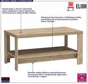 Ława dwupoziomowa dąb ribbeck - Leticia 21X
