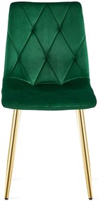 Zielone pikowane krzesło welurowe glamour M1-C09