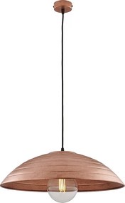 Sender lampa wisząca Ø50 cm z czarnego lakierowanego żelaza, dekor antyczna miedź, regulowany kabel w oplocie, 1 światło