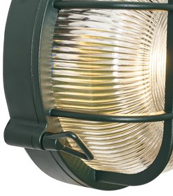 Zewnętrzna lampa ścienna i sufitowa ciemnozielona okrągła IP44 - Noutica
