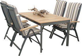 Doppler CONCEPT FSC - stół ogrodowy z blatem tekowym 150 x 90 x 75 cm