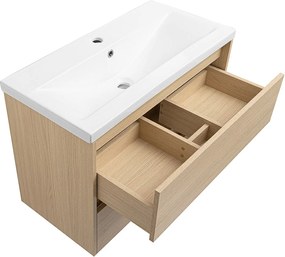 Zestaw do Łazienki 80cm Szafka z Umywalką Szafka z Lustrem Ryflowane Fronty Aria