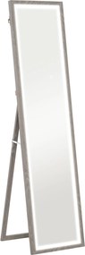 HOMCOM Lustro całego ciała z LED, 40 x 160 cm, sterowanie dotykowe, ściemnialne, 3 kolory, Szary