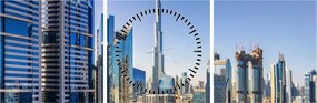 Obraz - Dubaj rano (z zegarem) (90x30 cm)