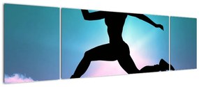 Obraz skaczącej sylwetki kobiety (170x50 cm)
