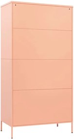 Różowa stalowa szafa gospodarcza na nóżkach N3-K53