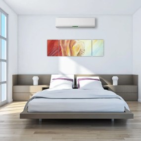 Obraz odpoczywającej kobiety, obraz olejny (170x50 cm)