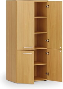 Szafa biurowa pół-drzwi PRIMO WOOD, 800 x 500 x 1781 mm, buk