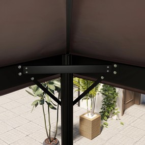 Outsunny pokrycie do pawilonu ogrodowego 3x4 m, dwuwarstwowe, z tkaniny Oxford 600D z otworami odpływowymi, kawowy | Aosom PL