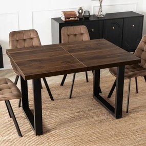 Stół Prostokątny Rozkładany TOMAS 130-230 cm Orzech/Czarny do Jadalni Loft