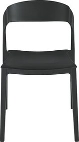 Zestaw 2 nowoczesnych, sztaplowanych czarnych krzeseł "Quorathis" z polipropylenu do jadalni cm 49x52 77h