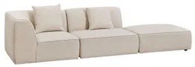 Narożna Sofa Modułowa Cardea 2-częściowa Z Tapicerowanym Pufem Kremowo-beżowy Szenil - Sklum