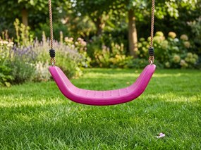Siedzisko dla dzieci GIOIA plastikowe huśtawka na sznurku różowa
