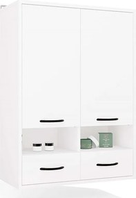 Szafka Łazienkowa Wisząca NINA |  Biała | 66x30x90 cm | 8 Półek 2 Szuflady