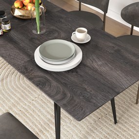 HOMCOM Rozkładany stół jadalny rozsuwany dla 6-8 osób kuchenny do jadalni drewniany stalowe nogi 120-160x 75 x 77 cm | Aosom PL