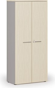 Szafa biurowa z drzwiami PRIMO GRAY, 800 x 420 x 1781 mm, szary/brzoza
