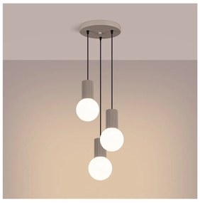 Szarobrązowa lampa wisząca ze szklanym kloszem ø 25 cm Orbital – Nice Lamps