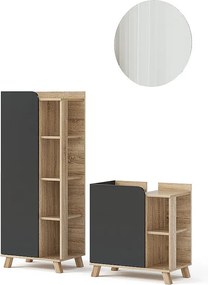 Zestaw mebli łazienkowych sonoma/antracyt 60x35x65 karen