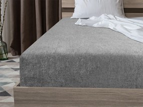 PrzytulneMieszkanie.pl Prześcieradło frotte jasnoszare 90 x 200 cm