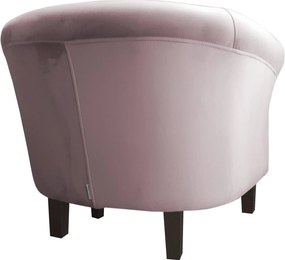 Fotel Milo tkanina Welur wygodny fotel tapicerowany do salonu i sypialni : Kolor nogi - Venge, Kolor tkaniny - VELVET - MG55, Wysokość nogi - 15 cm