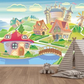 Fototapeta - Kolorowe miasteczko (196x136 cm)