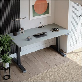 Biurko elektryczne z regulacją wysokości Szary 138 x 68cm