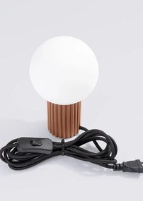 Beżowa lampka nocna ryflowana - K601-Buble