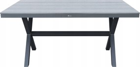 Stół ogrodowy aluminiowy antracyt 150x90x75 trwały blat kompozyt drewniany