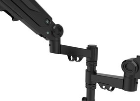 Biurkowy uchwyt na 2 monitory z ramionami gazowymi, zwiększony skok, 17–32"