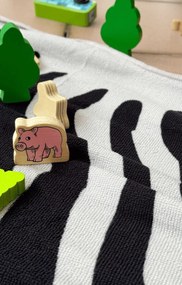 Ręcznik kąpielowy ZEBRA, czarno-biały