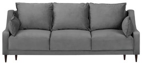 Szara rozkładana sofa 3-osobowa ze schowkiem Mazzini Sofas Freesia