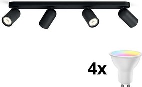 Philips - LED RGBW ściemnialna oprawa punktowa 4xGU10/4,9W/230V 2700-6500K czarna