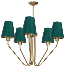 Duży pięcioramienny metalowy żyrandol - K427 C1-T83